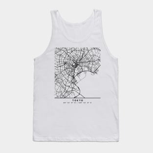 TOKYO JAPAN BLACK CITY STREET MAP ART Tank Top